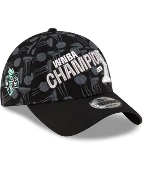 New Era Men's Black New York Liberty 2024 Wnba Finals Champions Locker Room 9TWENTY Adjustable Hat