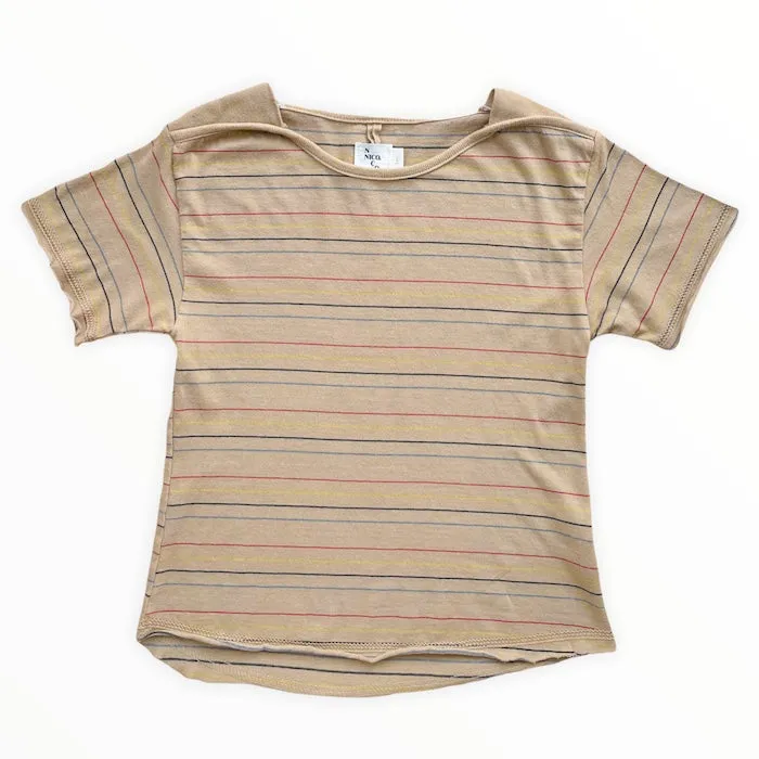 Nico Nico Child Frances Multi Striped T-shirt Cashew Yellow