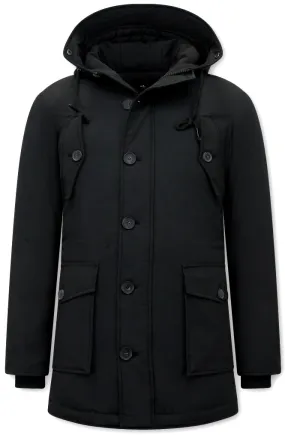 Padded Long Coat with Hood | NEW |