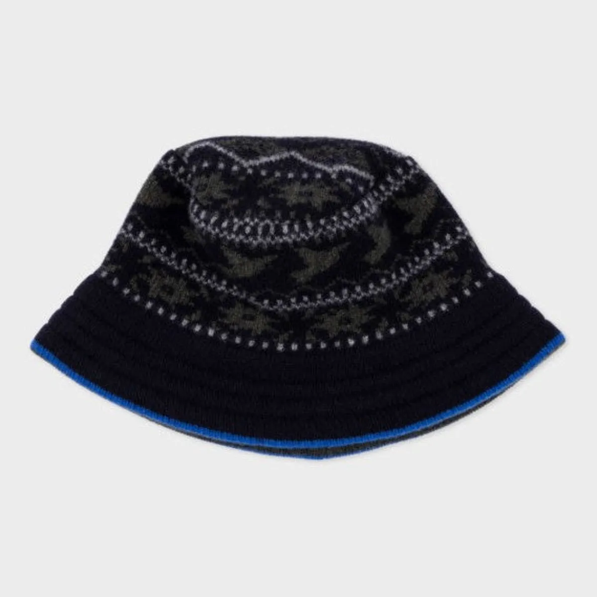 Paul Smith - Men's Bucket Hat Fairisle in Navy