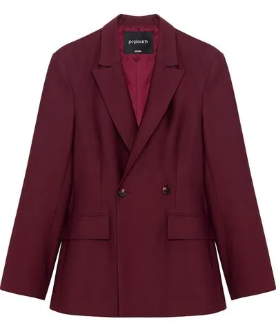 Peploum Women's Red Marvin Double Breasted Jacket