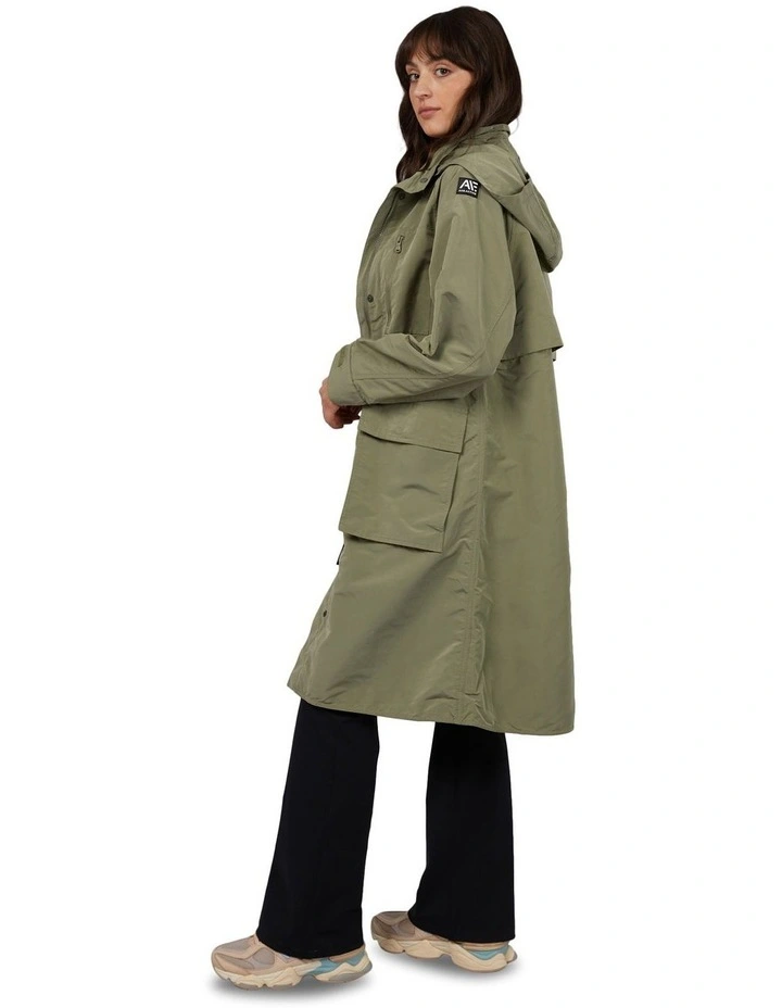 Pioneer Midi Anorak Coat in Khaki