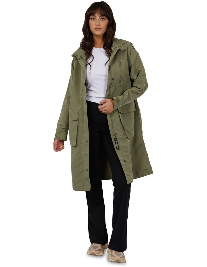 Pioneer Midi Anorak Coat in Khaki