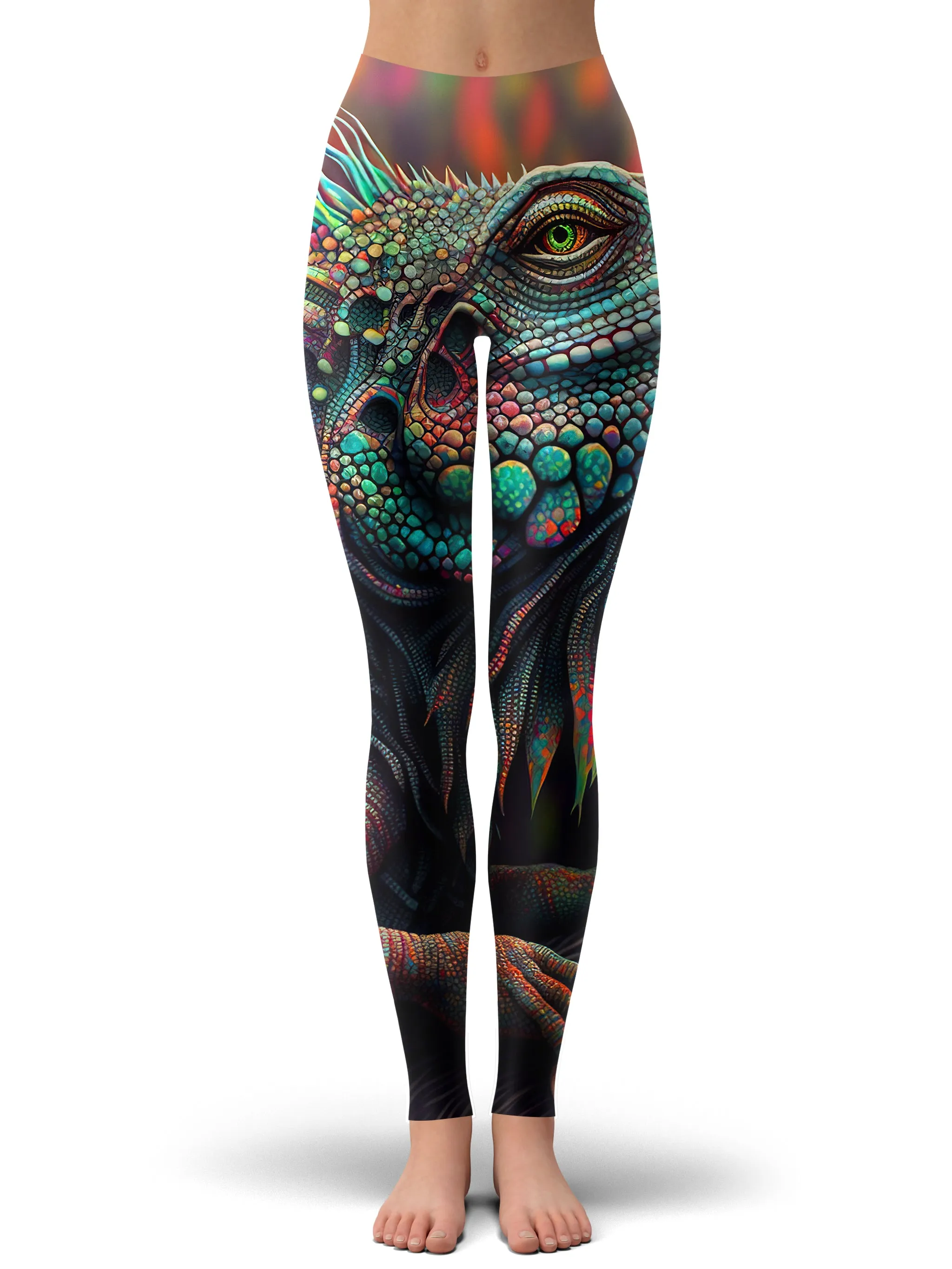 Psychedelic Giant Iguana 2.0 Crop Hoodie and Leggings Combo