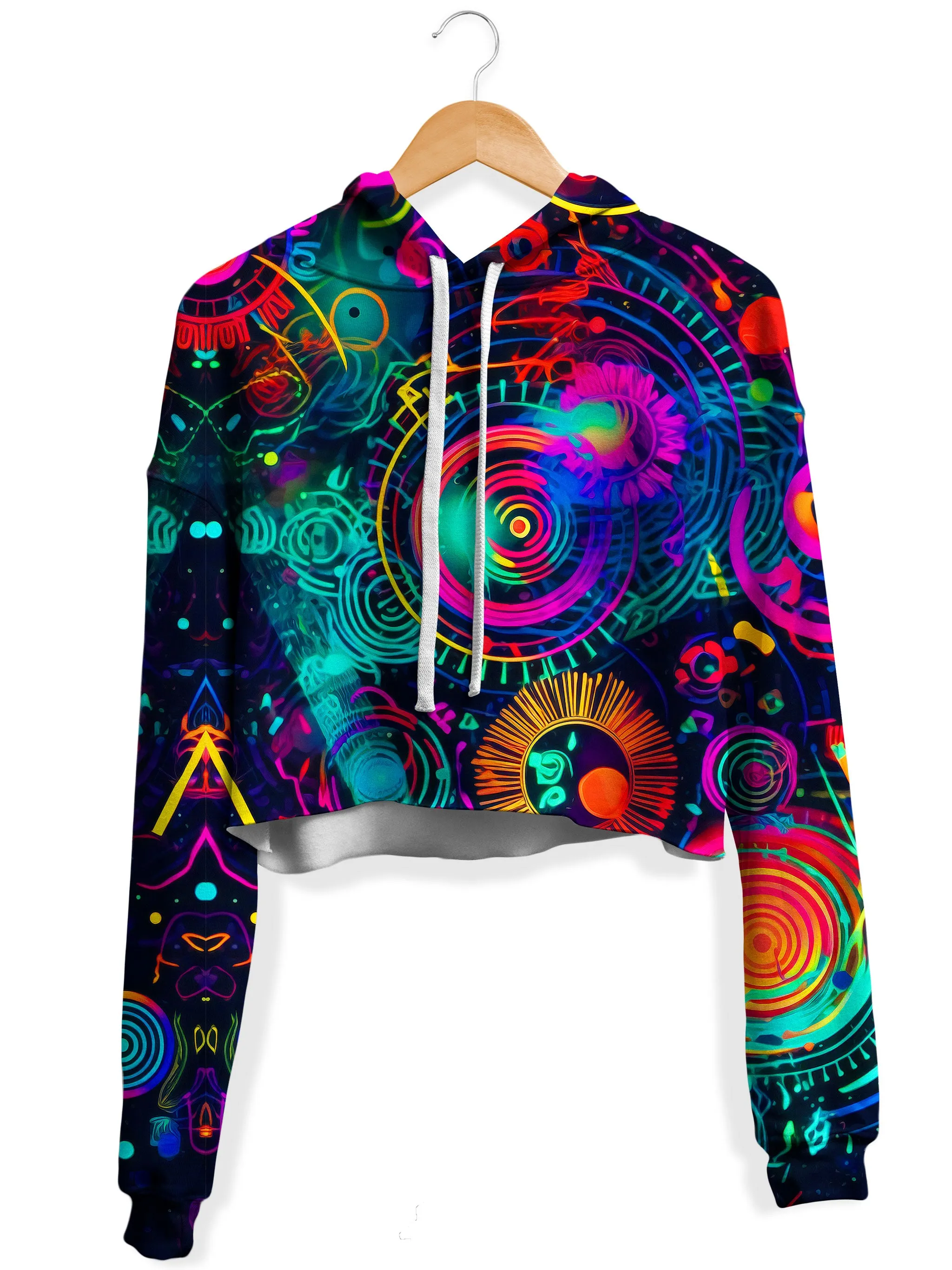 Retro Trip Fleece Crop Hoodie