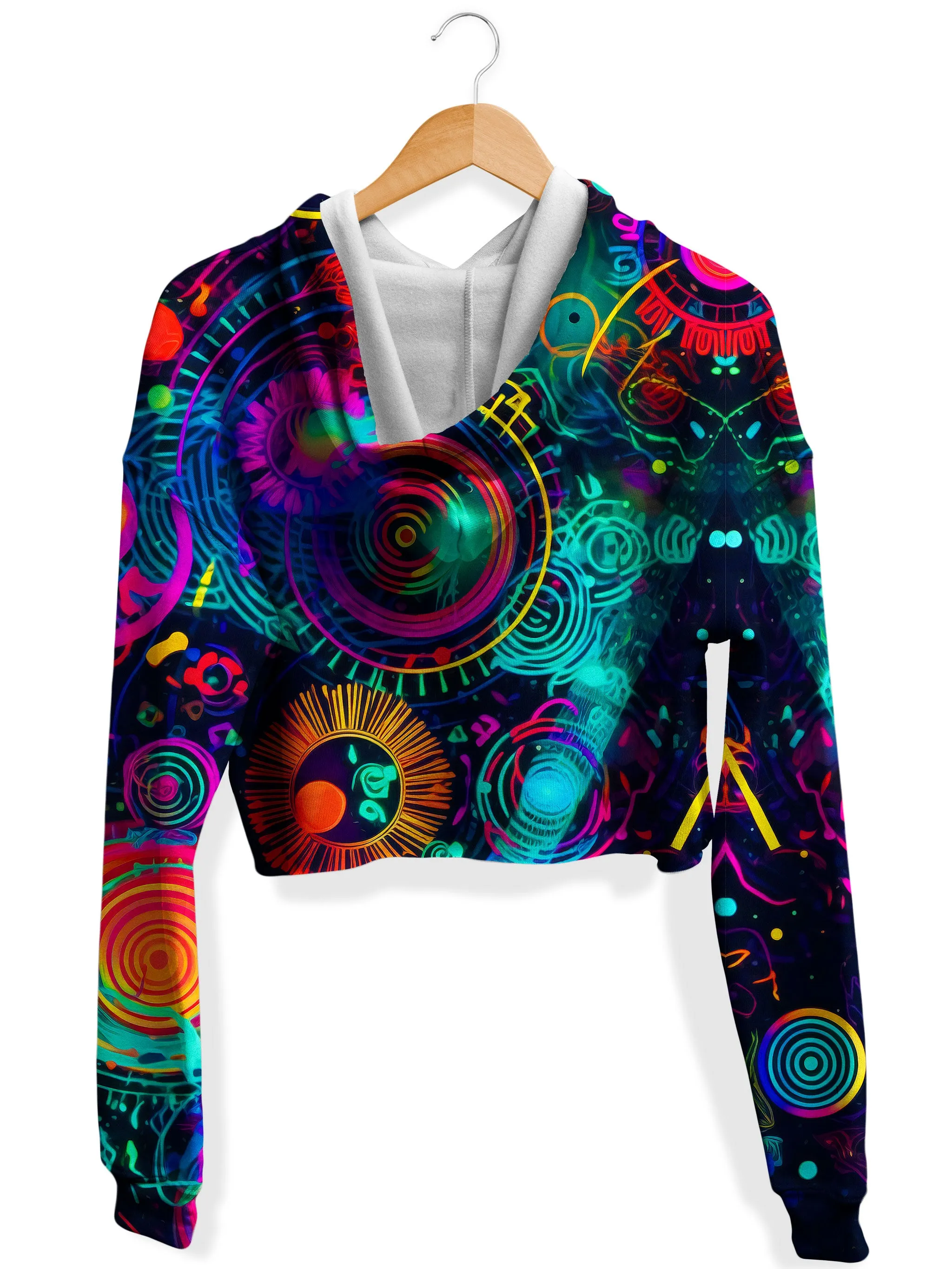 Retro Trip Fleece Crop Hoodie