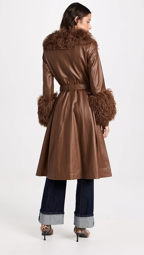 Saks Potts   Foxy Shearling Trench Coat 