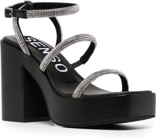 Senso Yasmin II 100mm crystal-embellished sandals Black