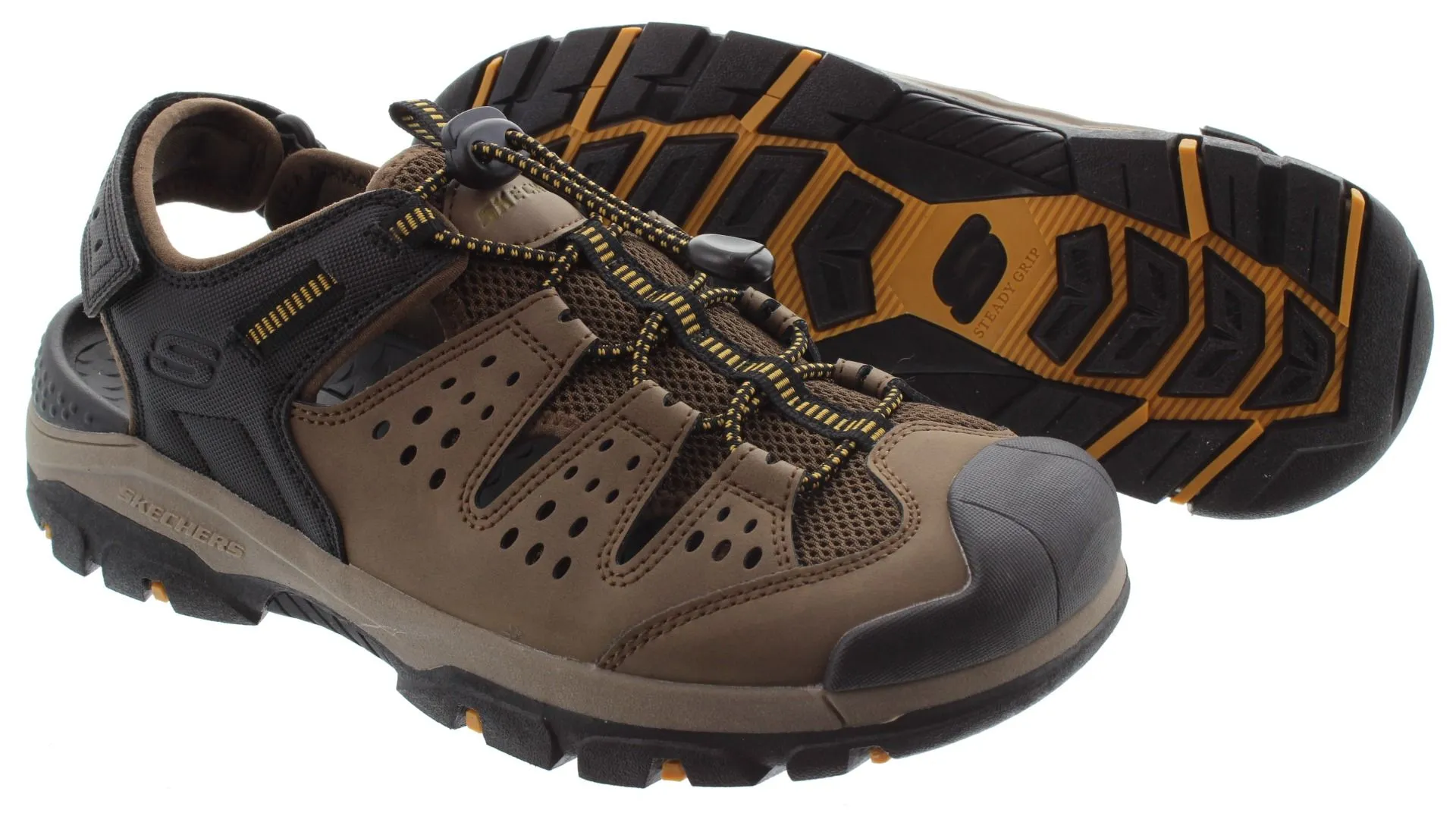 SKECHERS Mens 205113 Menard Sandals In Brown and Black