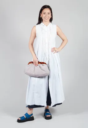 Sleeveless Shirt Dress in Bianco