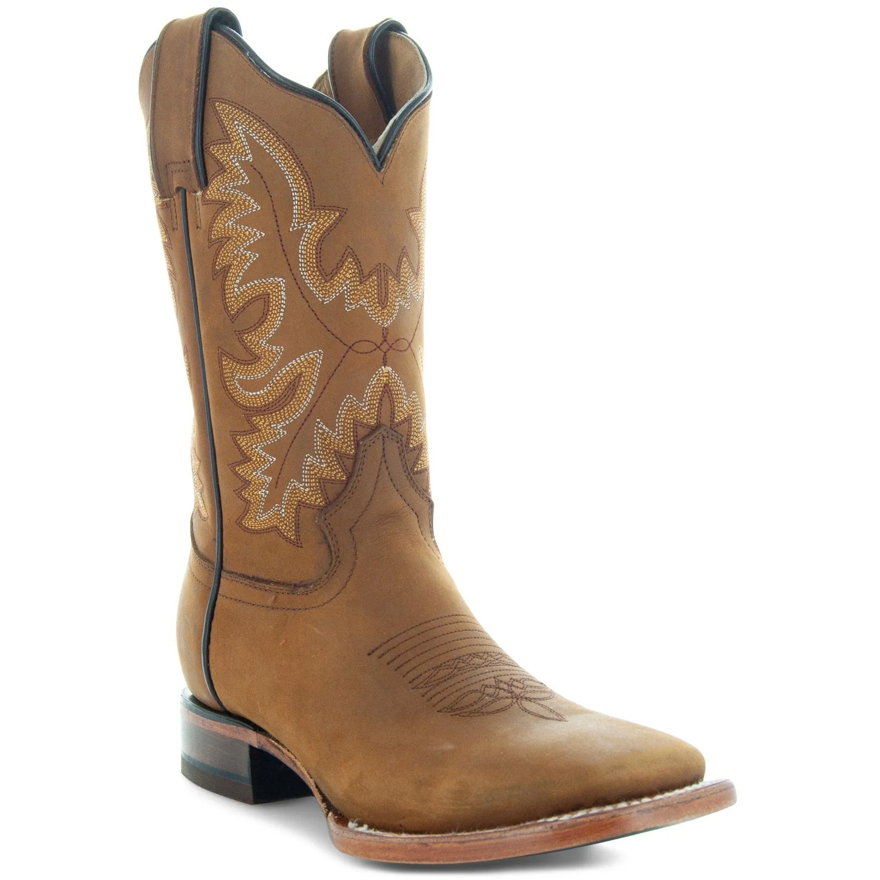 Soto Boots Women's Leather Square Toe Cowboy Boots M4008