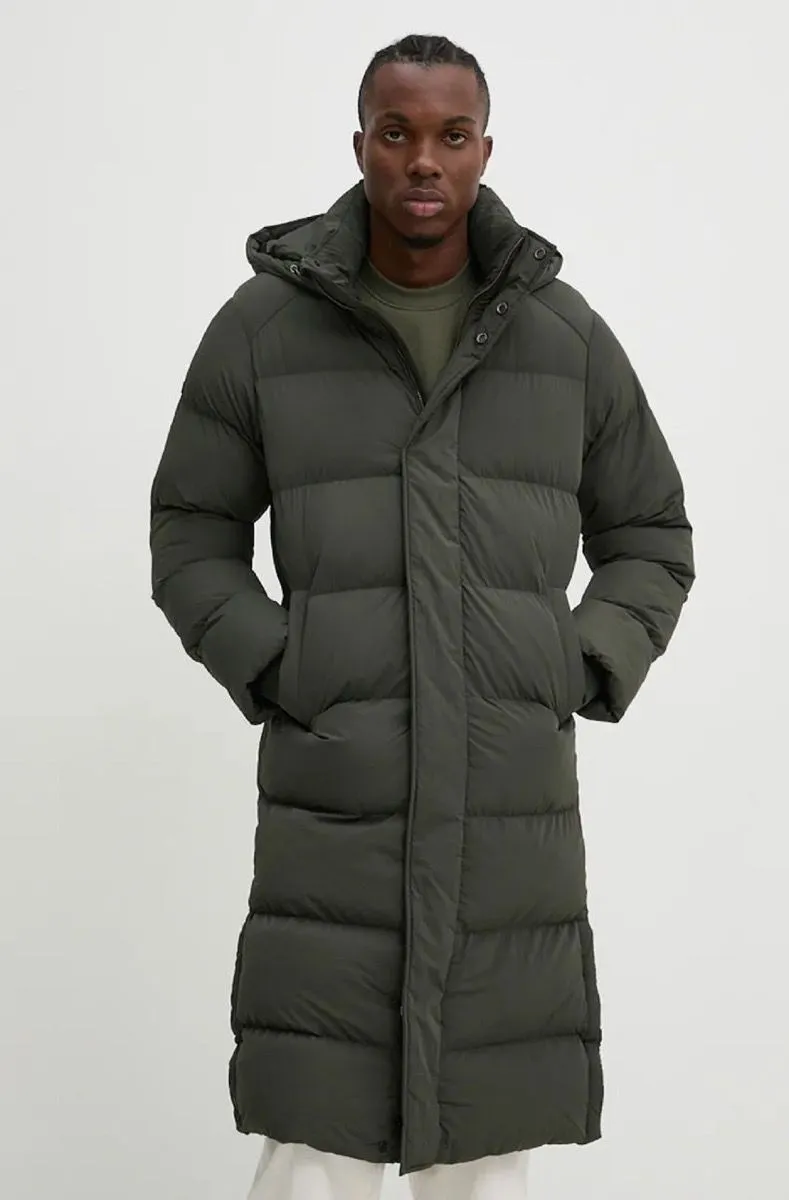 Superdry Hooded Longline Puffer Jacket Surplus Good Olive