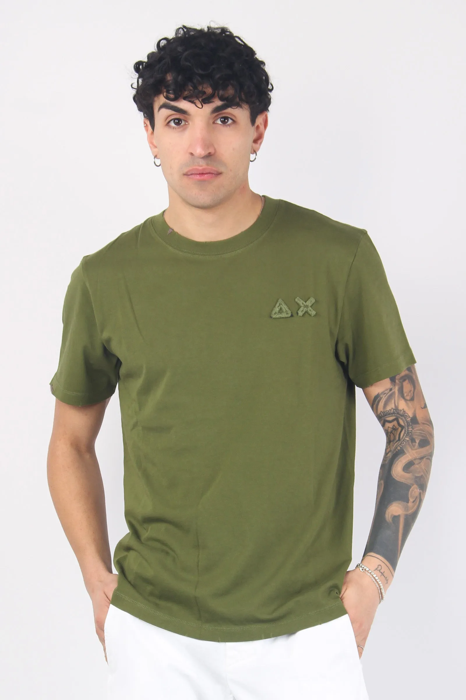 T-shirt Logo Rilievo Verde