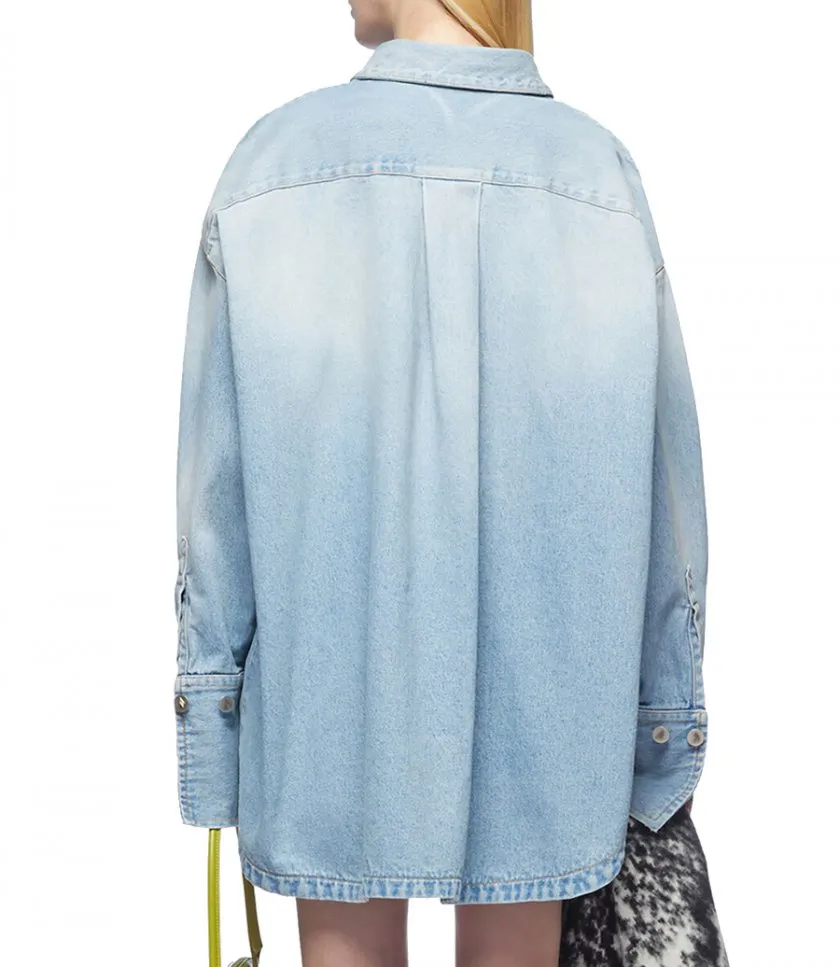 THE ATTICOLIGHT BLUE DENIM SHORT COAT