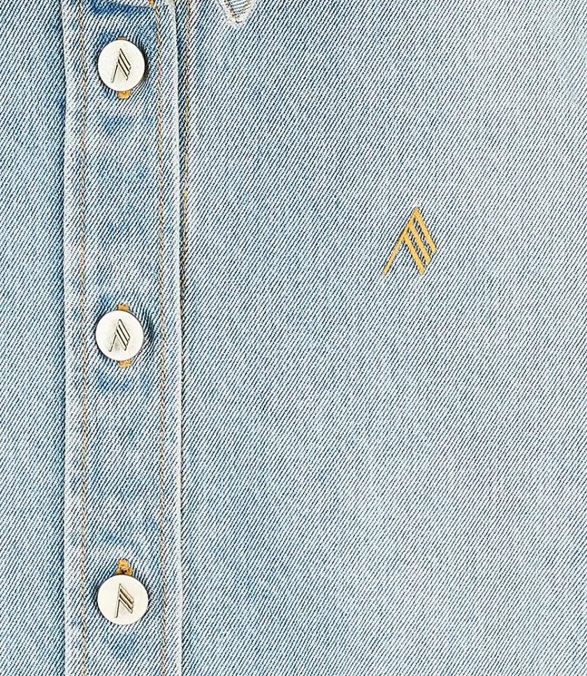 THE ATTICOLIGHT BLUE DENIM SHORT COAT