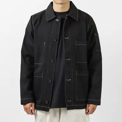 Universal Works Coverall Jacket Cali Denim Black