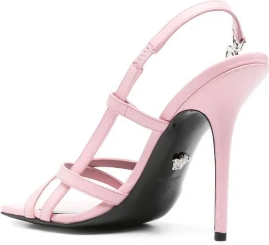 Versace Medusa-plaque 115mm leather sandals Pink