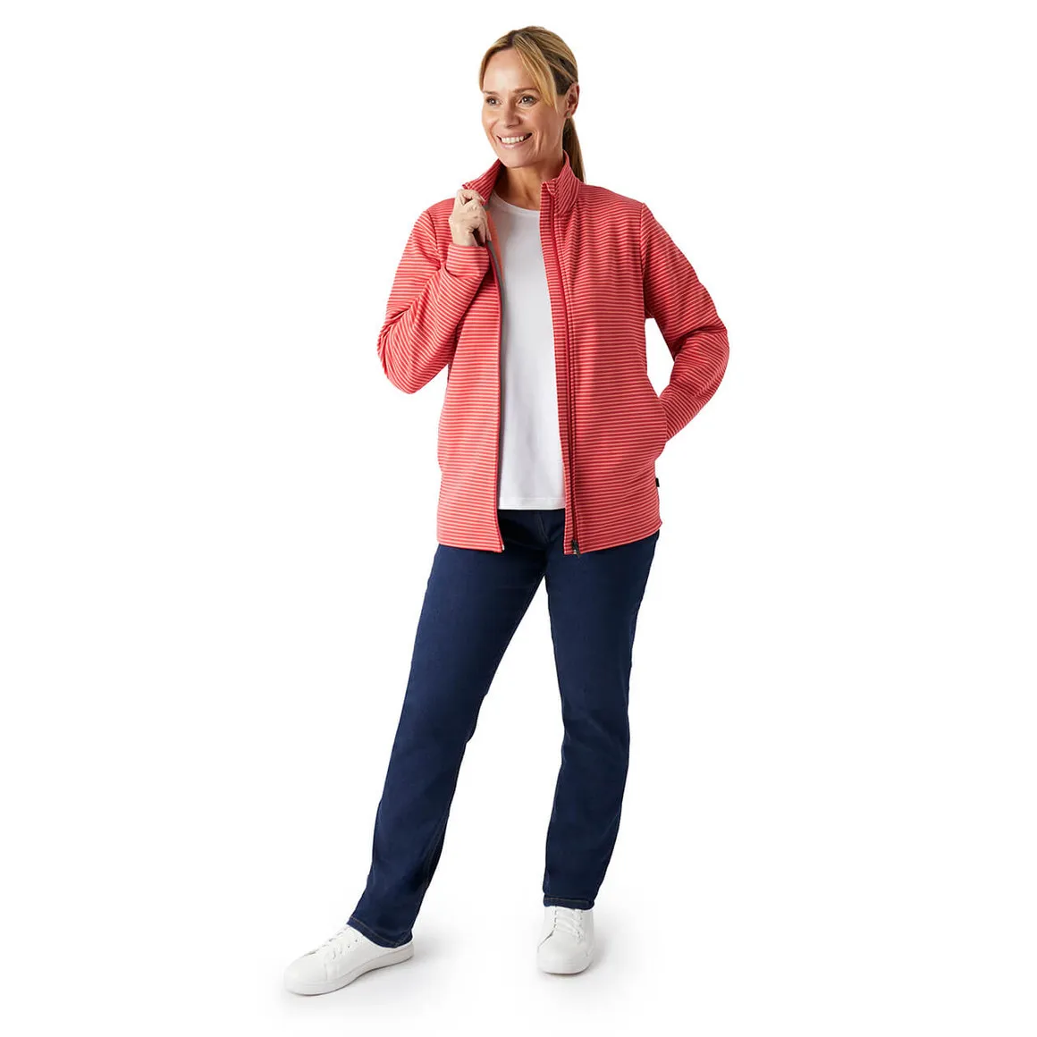 Women's Radiant Stripe Jacket Cardinal Pink Stripe