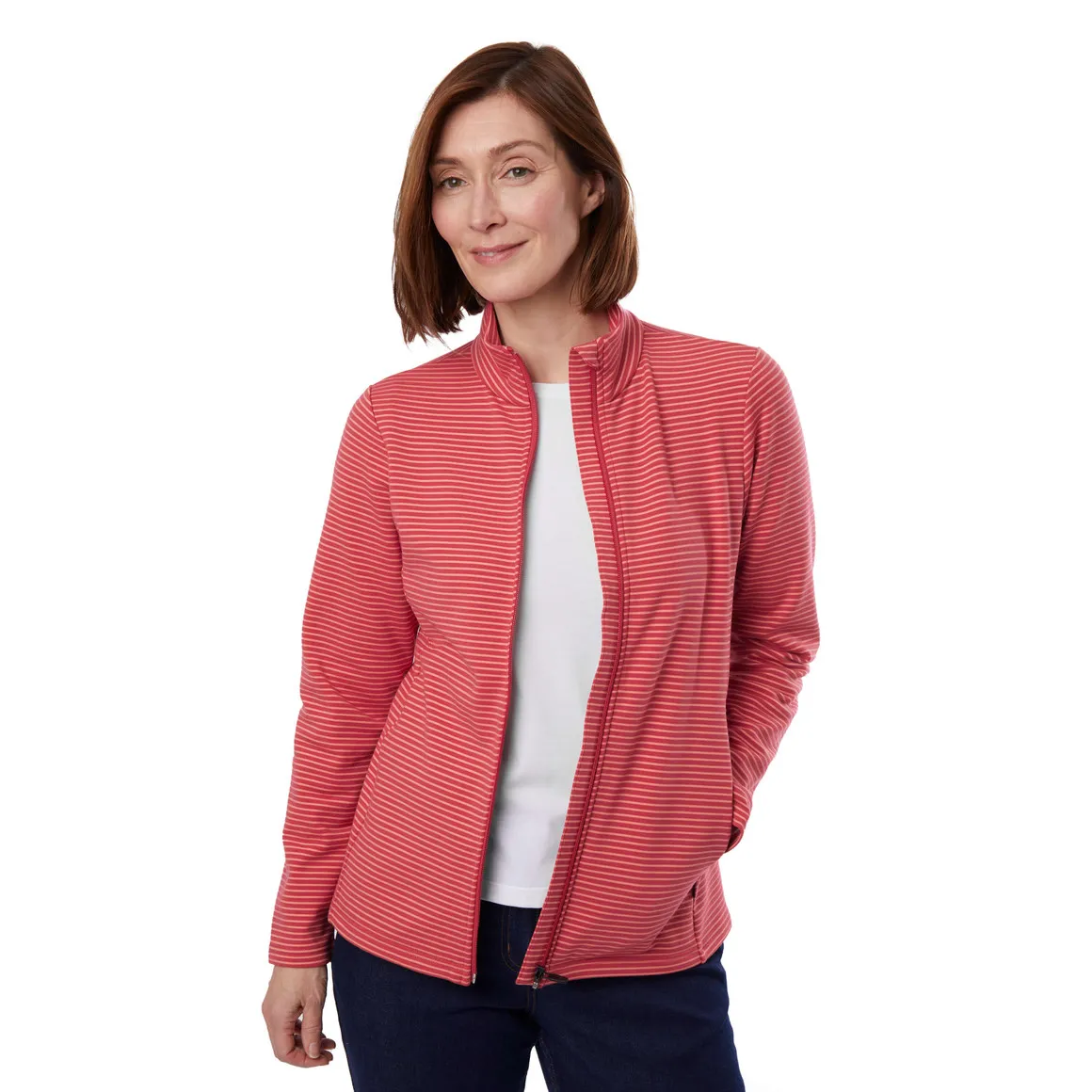 Women's Radiant Stripe Jacket Cardinal Pink Stripe