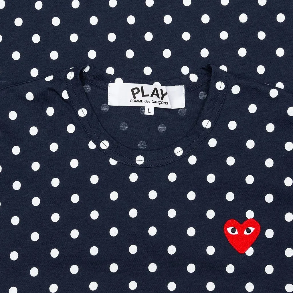 Women's Polka Dot L/S T-Shirt - Navy