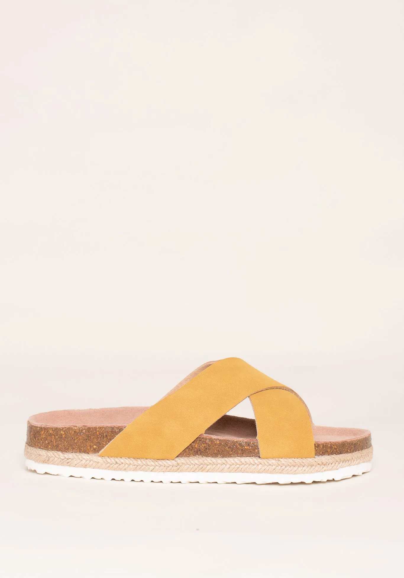 Yellow Cross Strap Sandals