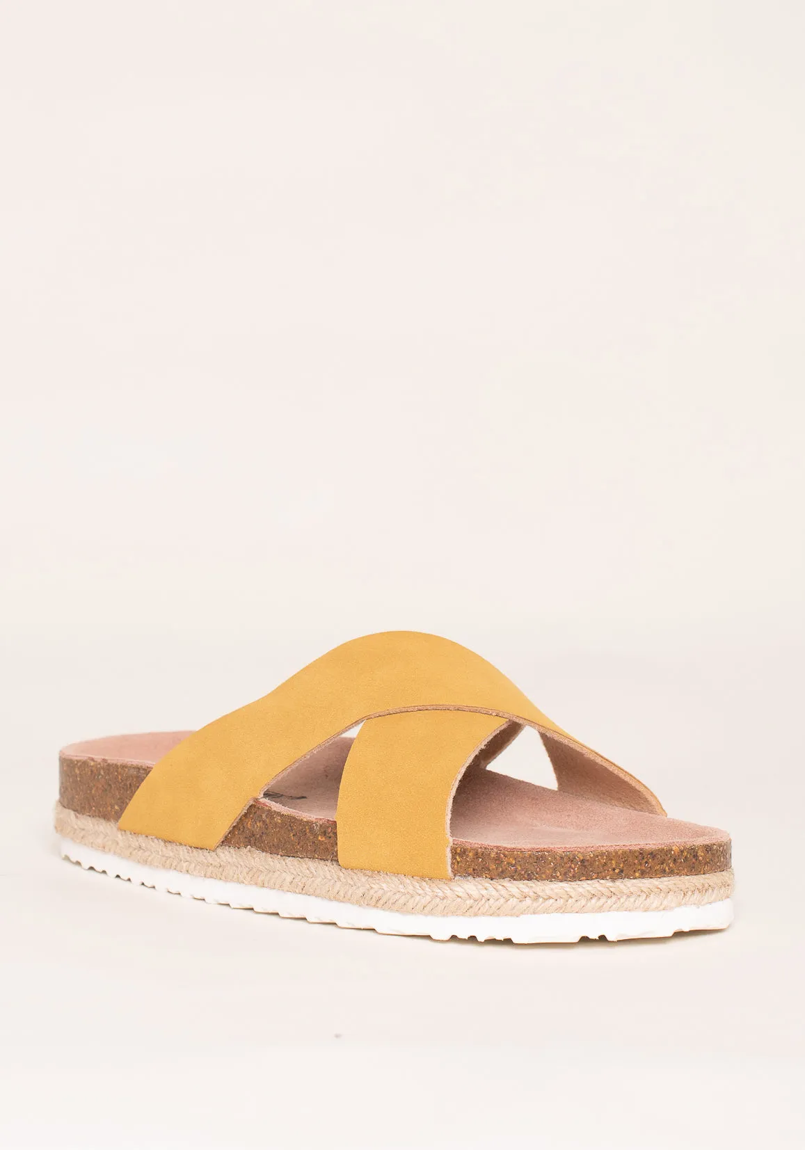 Yellow Cross Strap Sandals