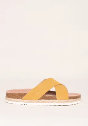 Yellow Cross Strap Sandals