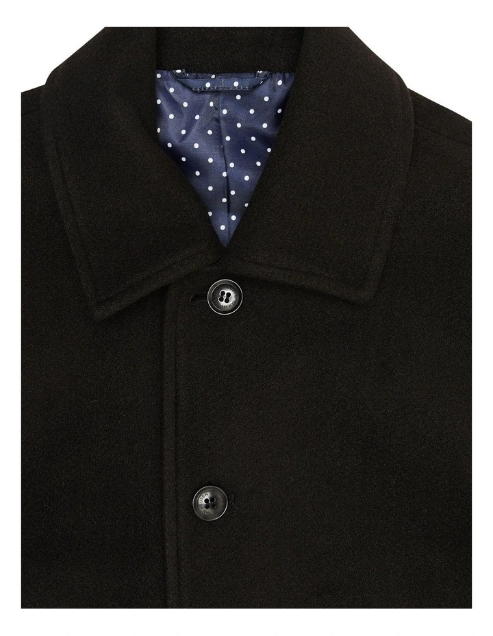 Youth Fit Melton Coat in Black